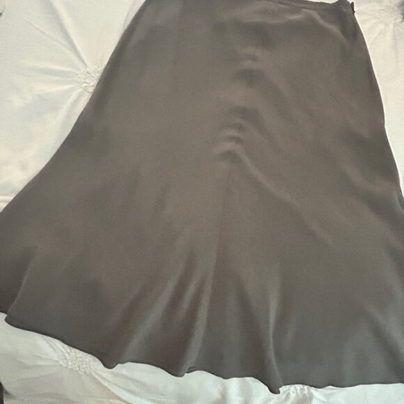 Eileen Fisher midi-length grey skirt with soft sheen, pp. - Picture 1 of 6